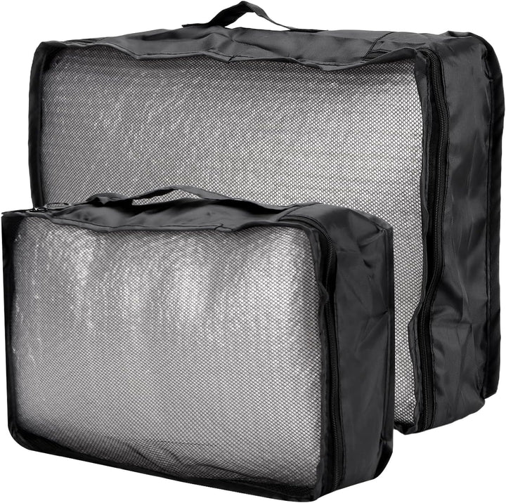 SINJEUN 2 Sätze Koffer Organizer Set, 14 Stück Schwarz Packing Cubes, Reise Organizer Set für Koffer