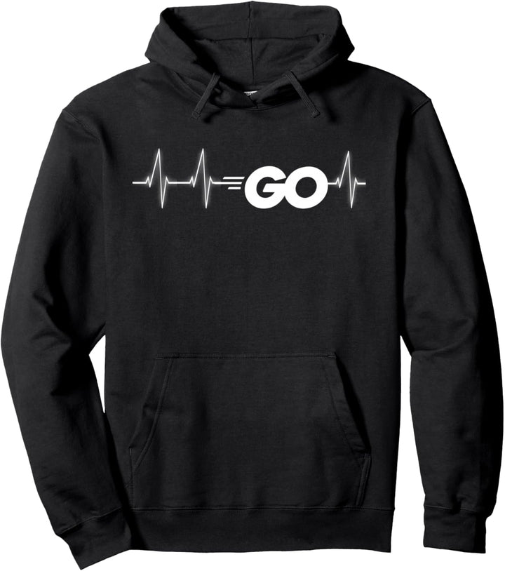 Go Programming Language Go Logo Herzschlag Entwickler Geschenk Pullover Hoodie