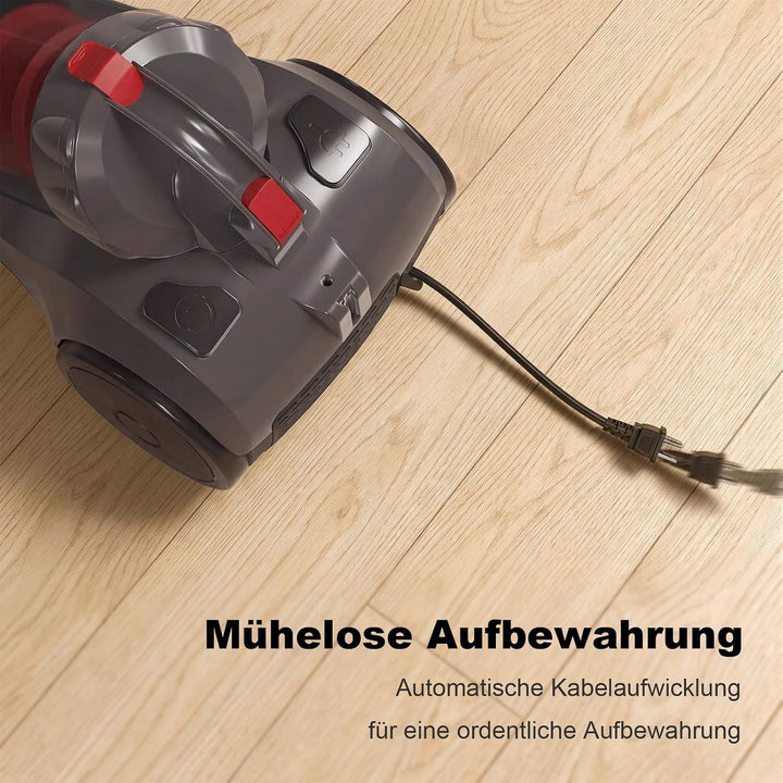 Akitas 800W Leistungsstarker beutelloser Zylinderstaubsauger Staubsauger mit deutschem Wessel Werk D