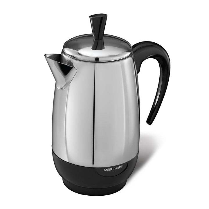 Farberware 8-Cup, Black Percolator, Stainless Steel, Perkolator für 8 Tassen, Edelstahl, FCP280, Sch