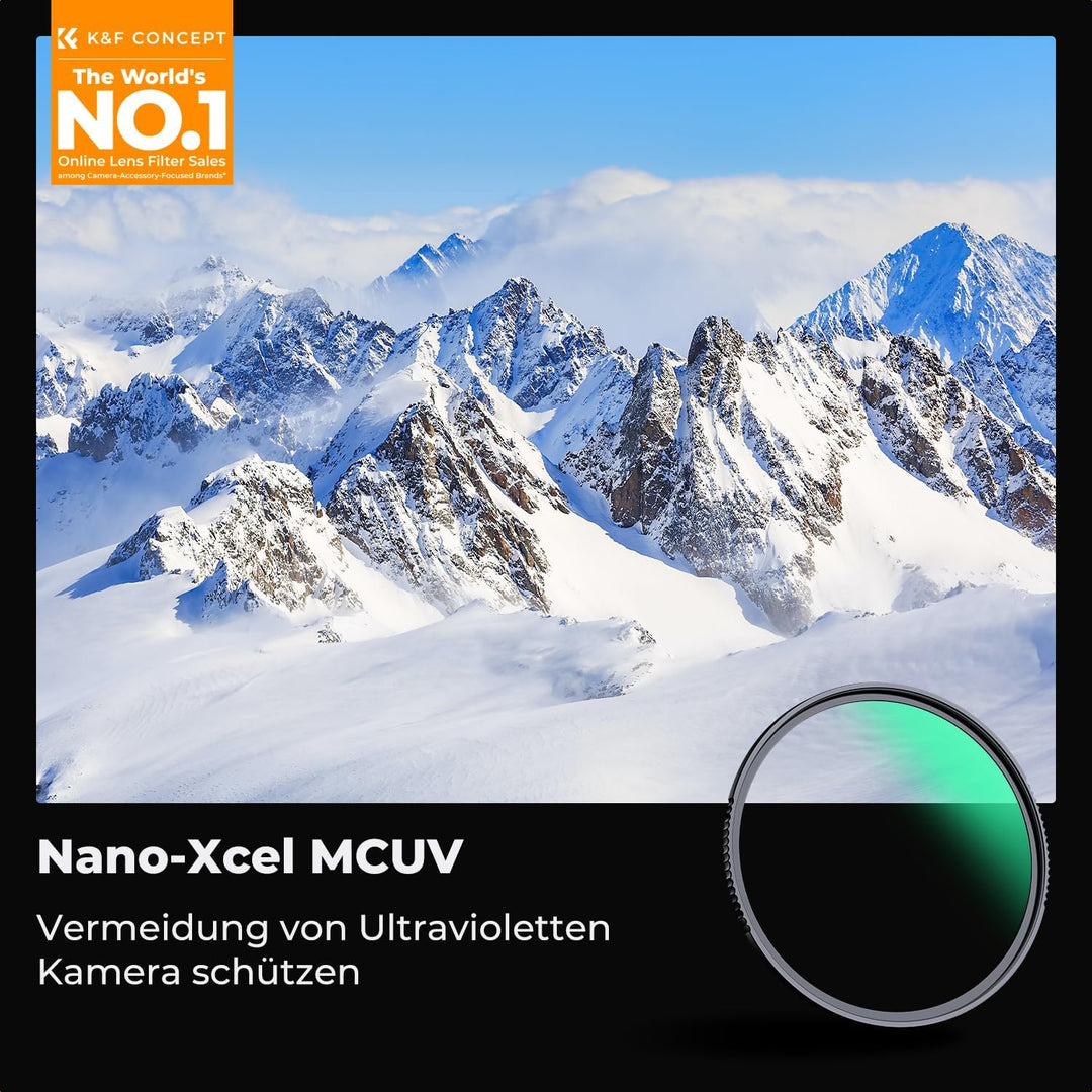 K&amp;F Concept Nano X-Serie UV Filter 55mm Schott-Glas B270 28 Schichten MC Super Slim Schutzfilter Ult
