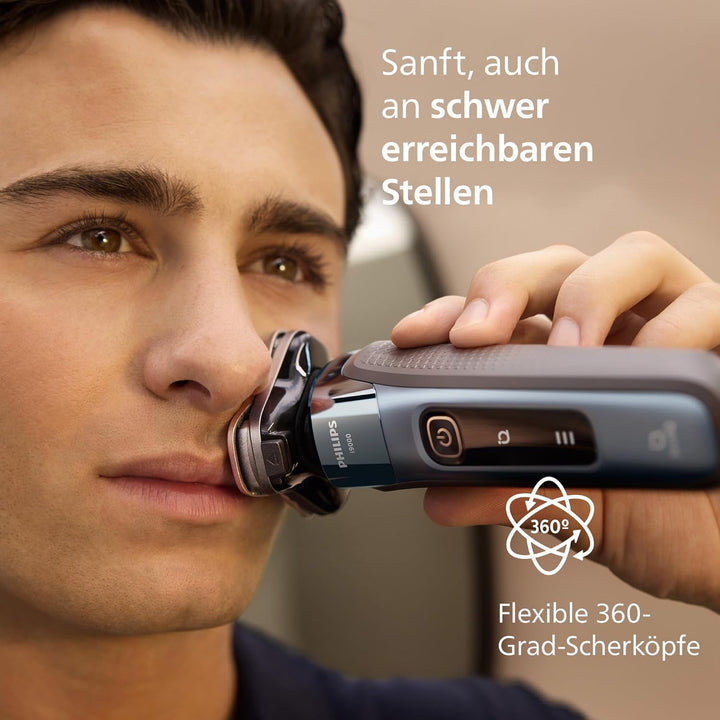 Philips Rasierer i9000, Elektrischer Nass-und Trockenrasierer für Herren mit integriertem Trimmer, t