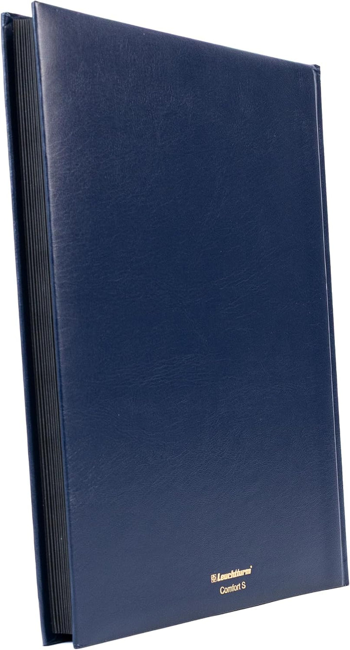 Leuchtturm 339233 Briefmarken-Sammelalbum Comfort - DIN A4, 32 Seiten, Pergaminstreifen, wattierter
