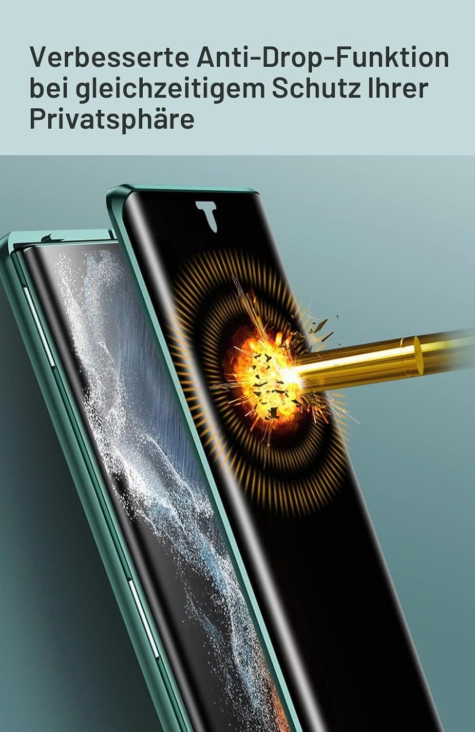 CeeEee Anti-Spy Case für Samsung S22 Ultra Hülle 5G Ultra Dünn Magnetische Cover mit Dual Gehärtetem