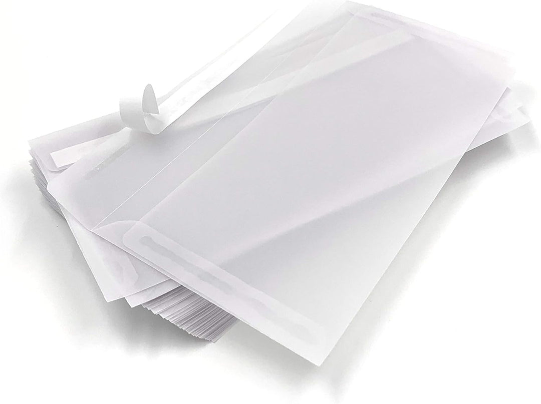Transparente Briefumschläge, DIN lang, Haftklebestreifen, 100 Stück