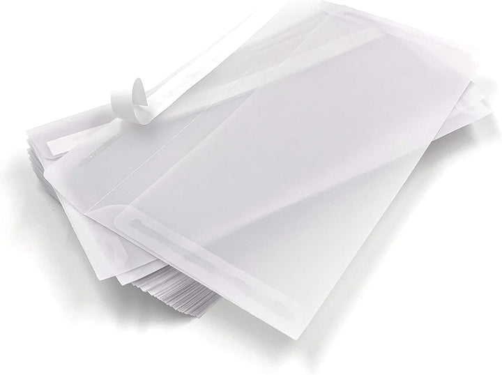 Transparente Briefumschläge, DIN lang, Haftklebestreifen, 100 Stück
