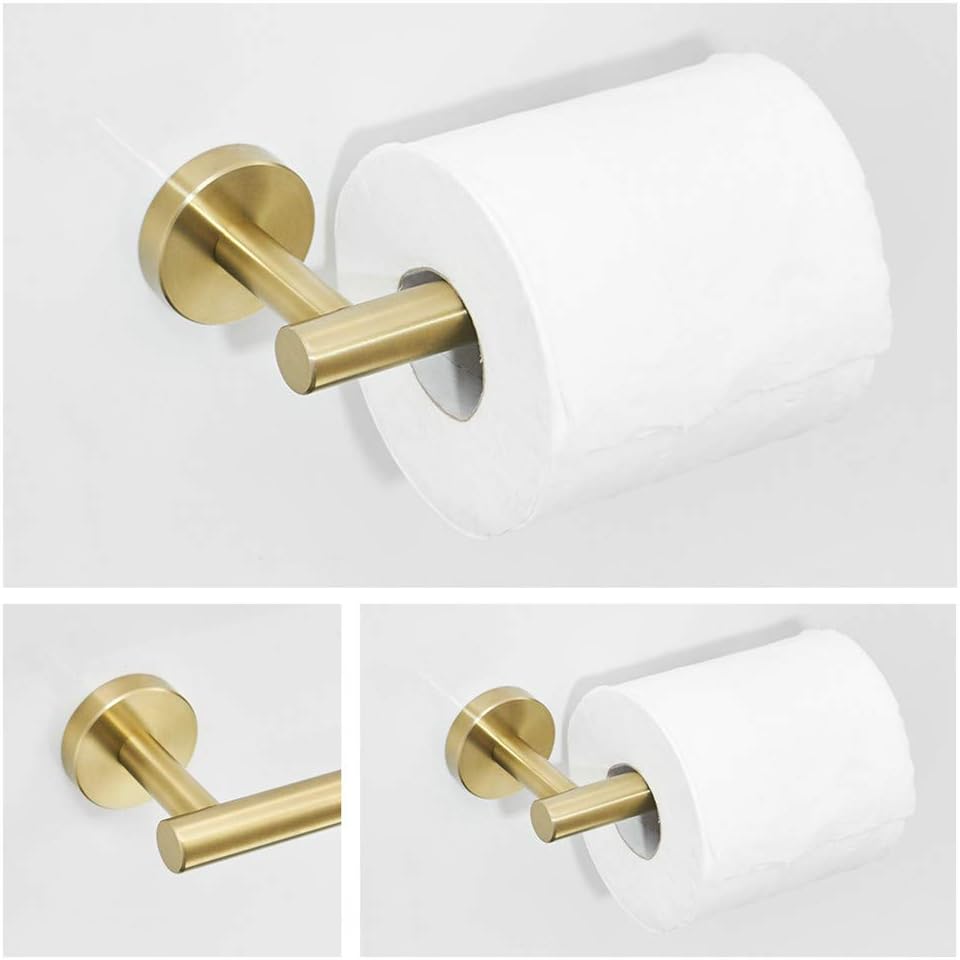 Kelelife Toilettenpapierhalter Handtuchhaken Wand Handtuchhalter/Handtuchstange für Badzimmer, Gold