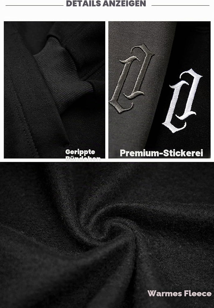 Pullover Herren Rollkragen Hip Hop Fleece Pulli Kapuzenpullover Hoodie Sweater Sweatshirt Mit Kapuze