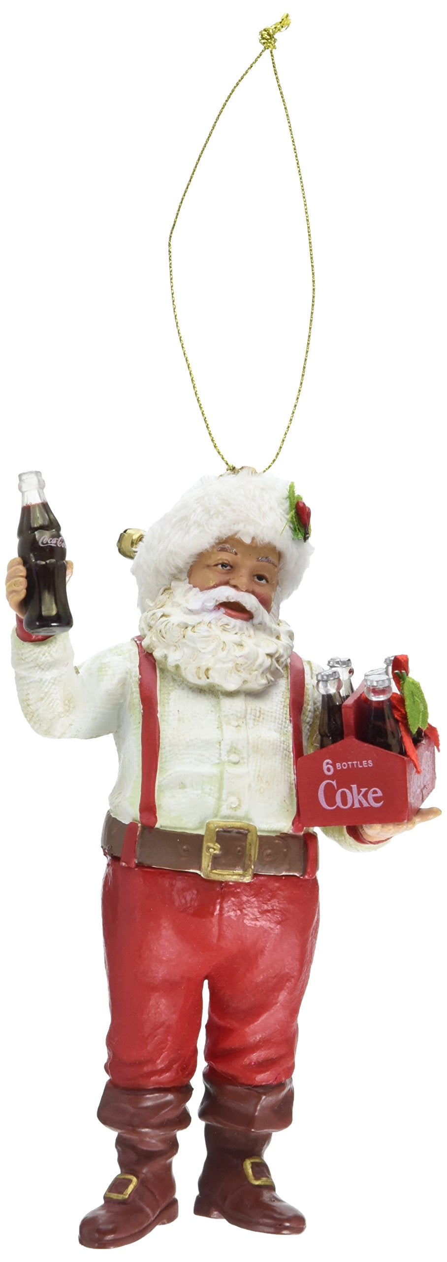 Kurt Adler Weihnachtsmann hält Coca-Cola Ornament, 12,7 cm, 6er-Pack