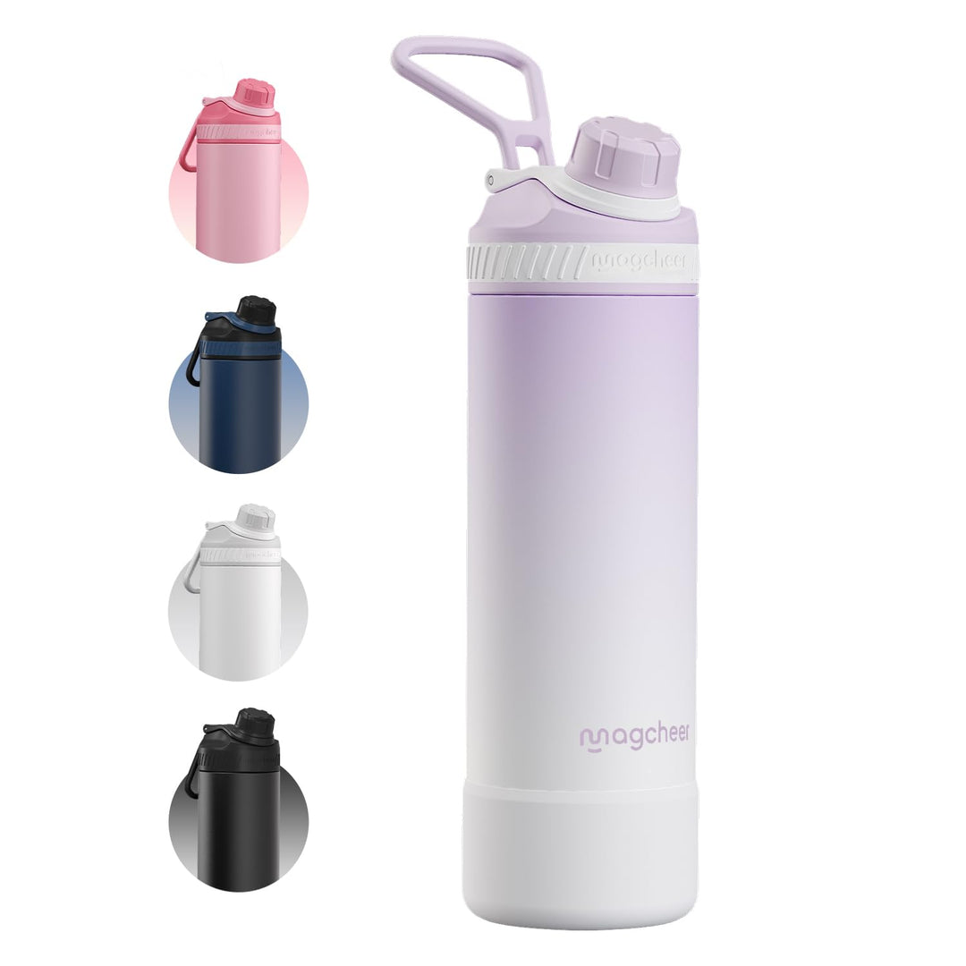 magcheer Isolierte Edelstahl Trinkflasche 750ml mit Griff | BPA-Frei &amp; Auslaufsichere Isolierte Ther