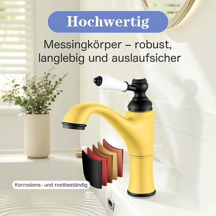 Rehomthy Wasserhahn Bad Schwarz, Waschtischarmatur Mischbatterie Waschbecken Armaturen, Einhebel-Bad