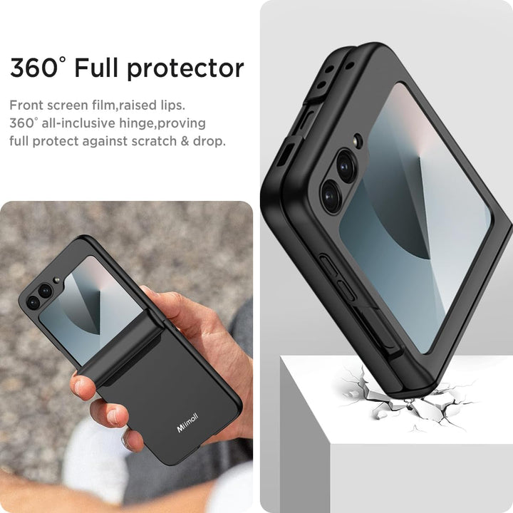 Miimall Kompatibel mit Samsung Galaxy Z Flip 6/Flip7 FE Hülle mit Scharnierschutz Magnetischer [Exte