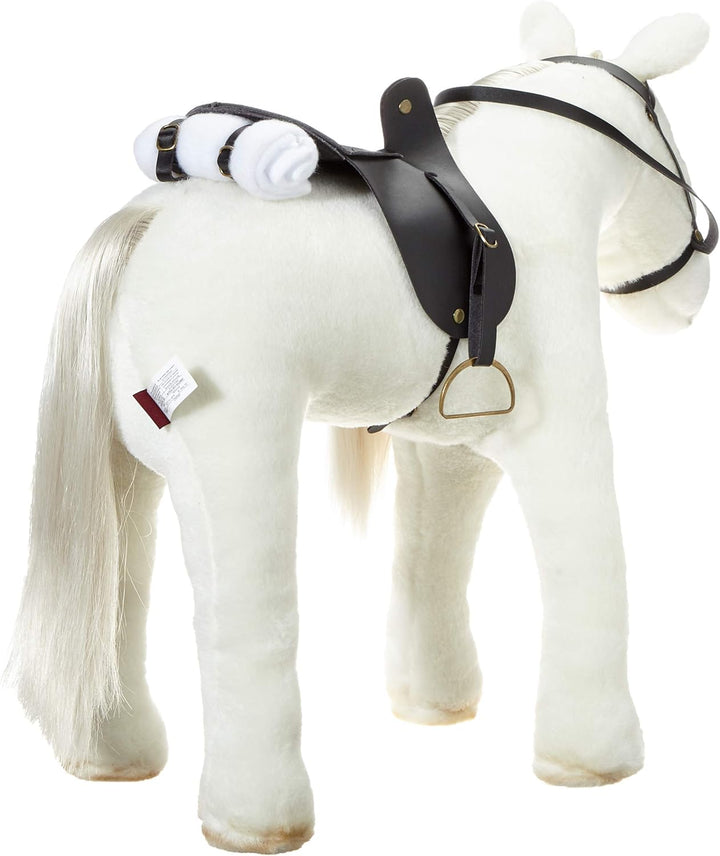 Götz 3403087 Lipizzaner Kämmpferd (Stockmass 37 cm) – weisses Plüschpferd, Höhe ca. 52 cm für Stehpu