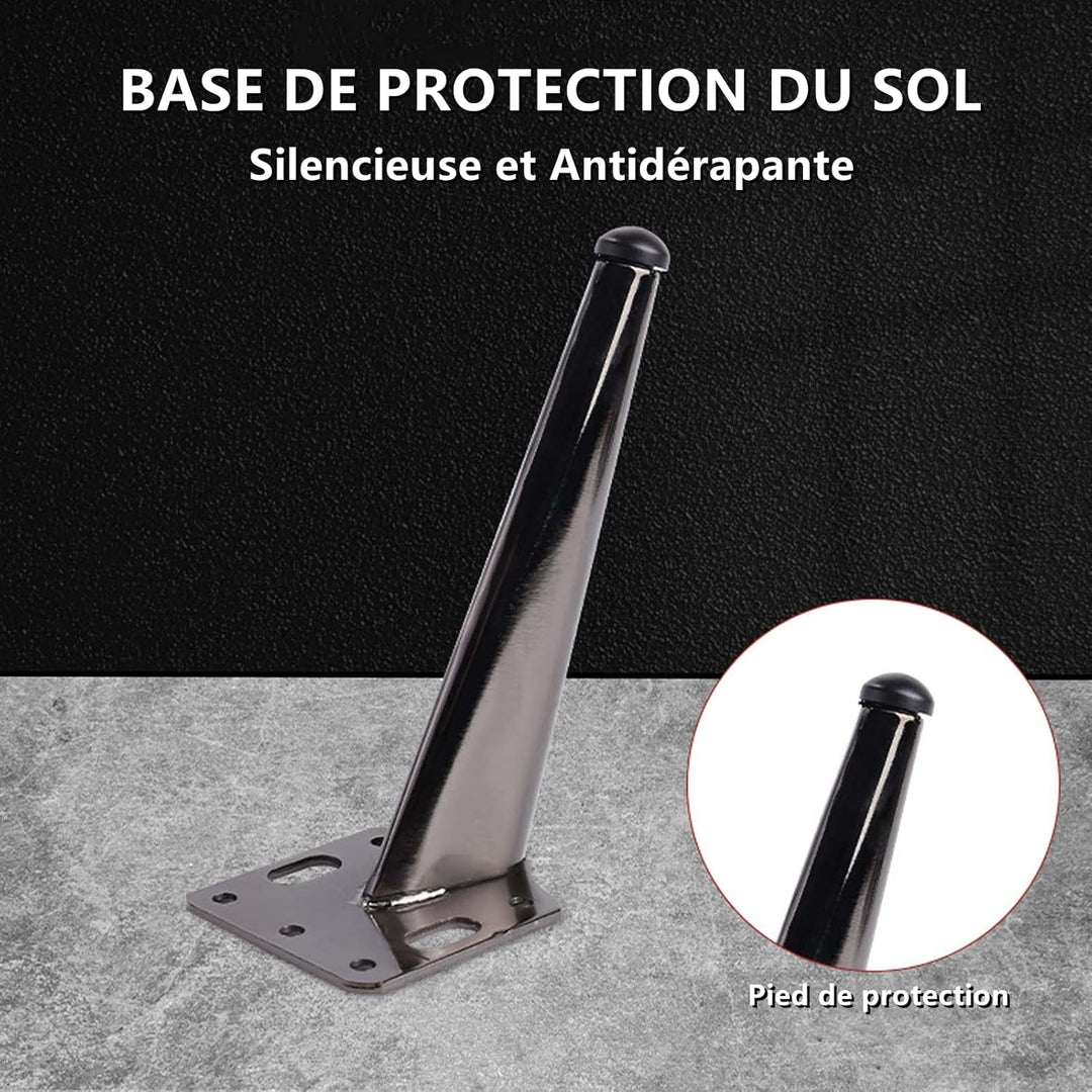 KMERCE 4 Stück Möbelfüsse Metall Dunkelgrau, Schrankfüsse 18cm, Kommodenfüsse, Sofa füsse, Füsse für