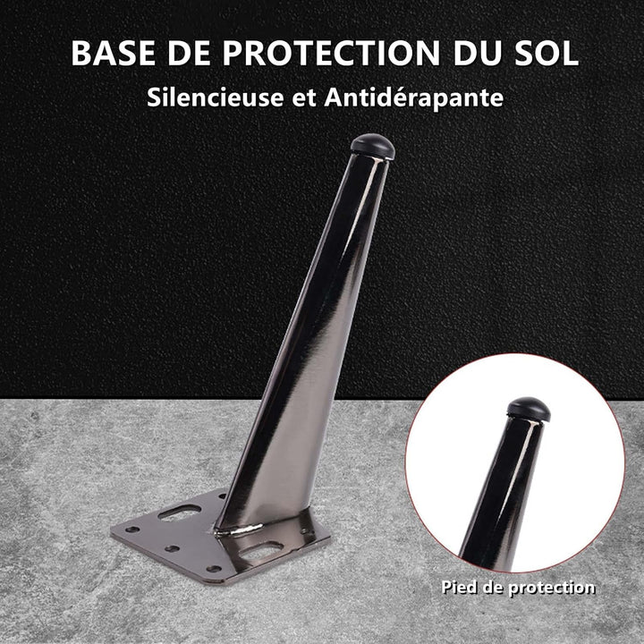 KMERCE 4 Stück Möbelfüsse Metall Dunkelgrau, Schrankfüsse 18cm, Kommodenfüsse, Sofa füsse, Füsse für