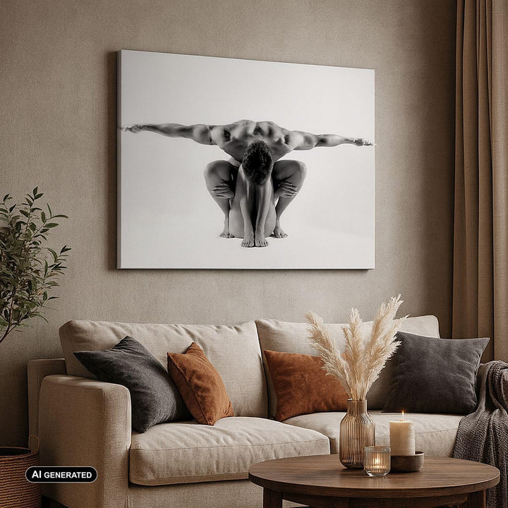Bilder auf Leinwand 100x70cm Leinwandbild Modell Körper Muskeln Tätowierung Gross Wanddeko Bild Schl