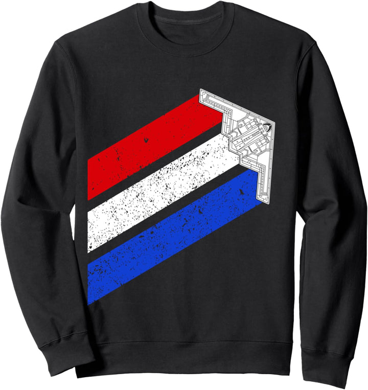 B-2 Bomber Vintage USA Rot Weiss Blau Stealth B2 Sweatshirt