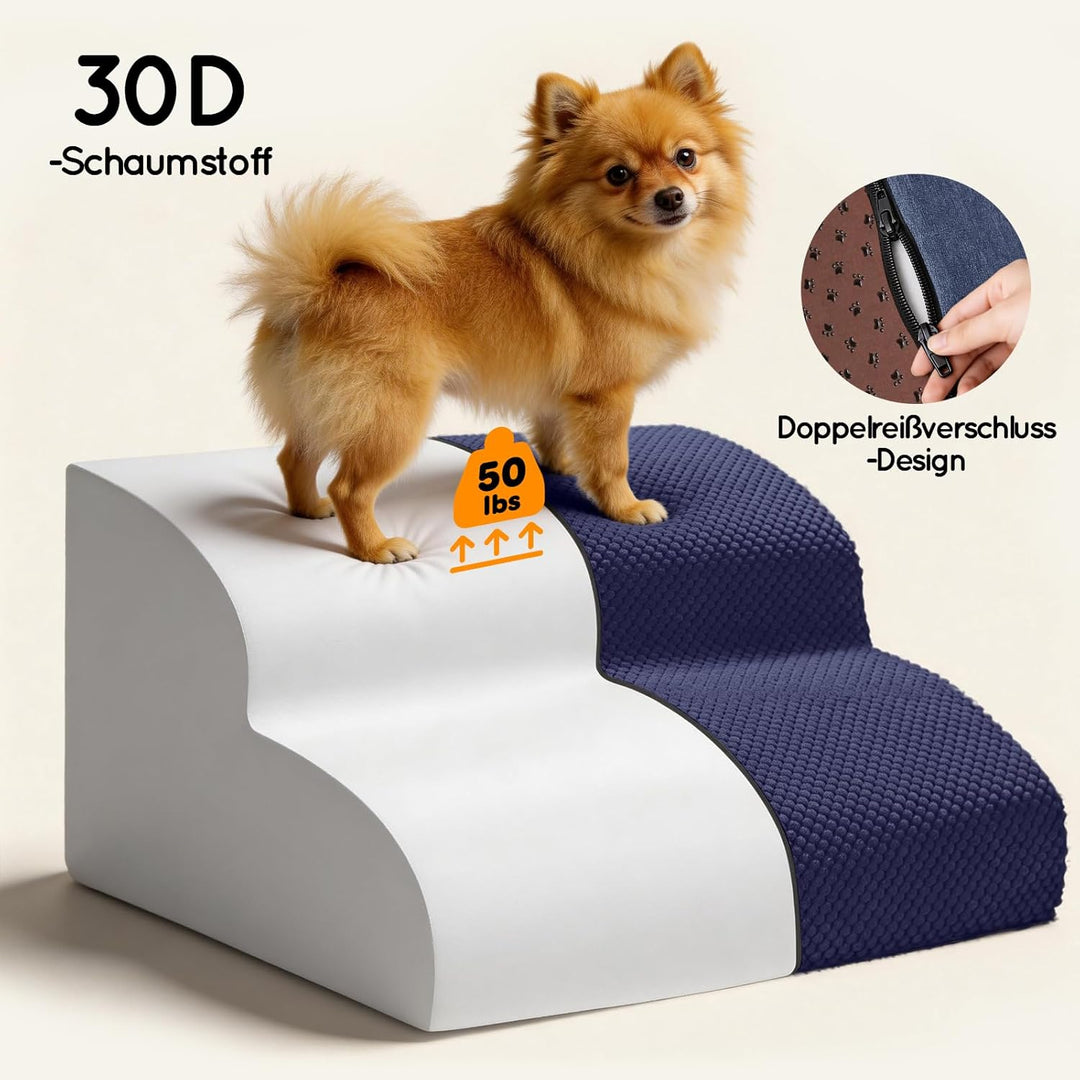HEVOL Hundetreppe 2 Stufen,40cm Hogh Haustiertreppe Katzentreppe aus Schwamm für Hunde&amp;Katzen,Tragba