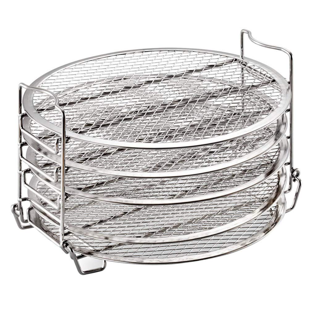 Hemoton Dehydrator Rack Edelstahl Dehydrator Ständer Grill Stand Air Fryer mit 5 Stapelbaren für Luf