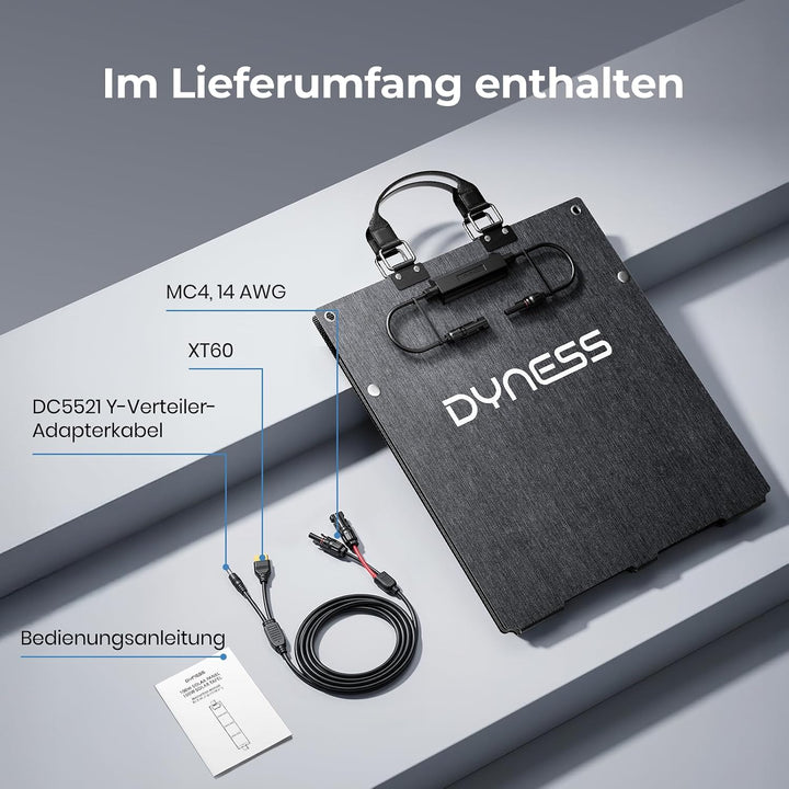 Dyness 100W Faltbares Solarpanel für Powerstation mit Monokristalline Solarzelle, 23% Wirkungsgrad,