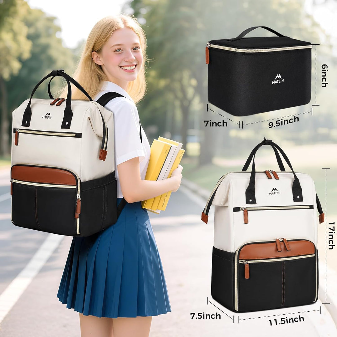 MATEIN Rucksack Damen Gross mit Isolierted Kühltasche, Laptop Rucksack Damen 17,3 Zoll, Arbeitsrucks