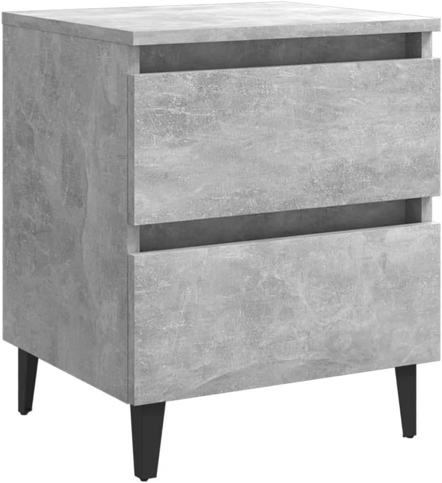 FIRBNUS Bedside Table Nachtkonsole Beistelltisch mit Stauraum Night Stand Nachttisch Betongrau 40x35