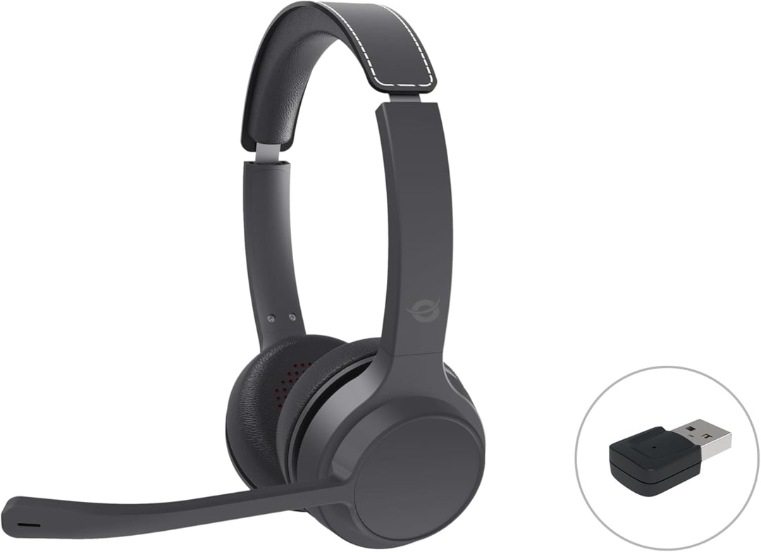 Conceptronic POLONA04BA Bluetooth-Stereo-Headset mit USB-Audioadapter, Mikrofon mit Geräuschunterdrü