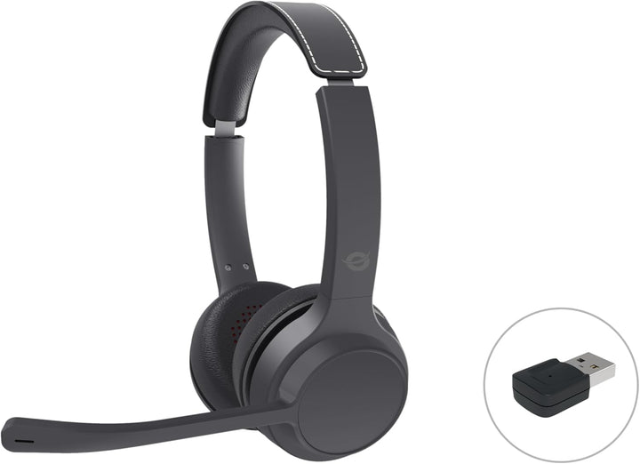 Conceptronic POLONA04BA Bluetooth-Stereo-Headset mit USB-Audioadapter, Mikrofon mit Geräuschunterdrü