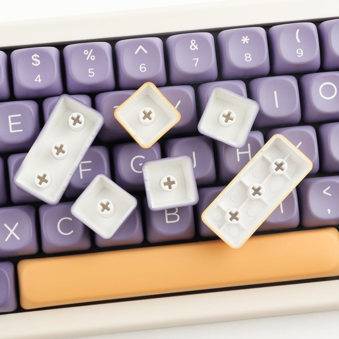 Tsungup PBT Keycaps 133 Tasten Tastatur Keycaps Lila MOA Profil Keycap Set Kompatibel mit Cherry Gat