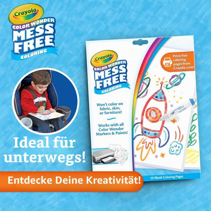 Crayola Color Wonder Mess Free Coloring, Blanko-Malseiten, 50 Stück, bedruckbares Nachfüll-Set