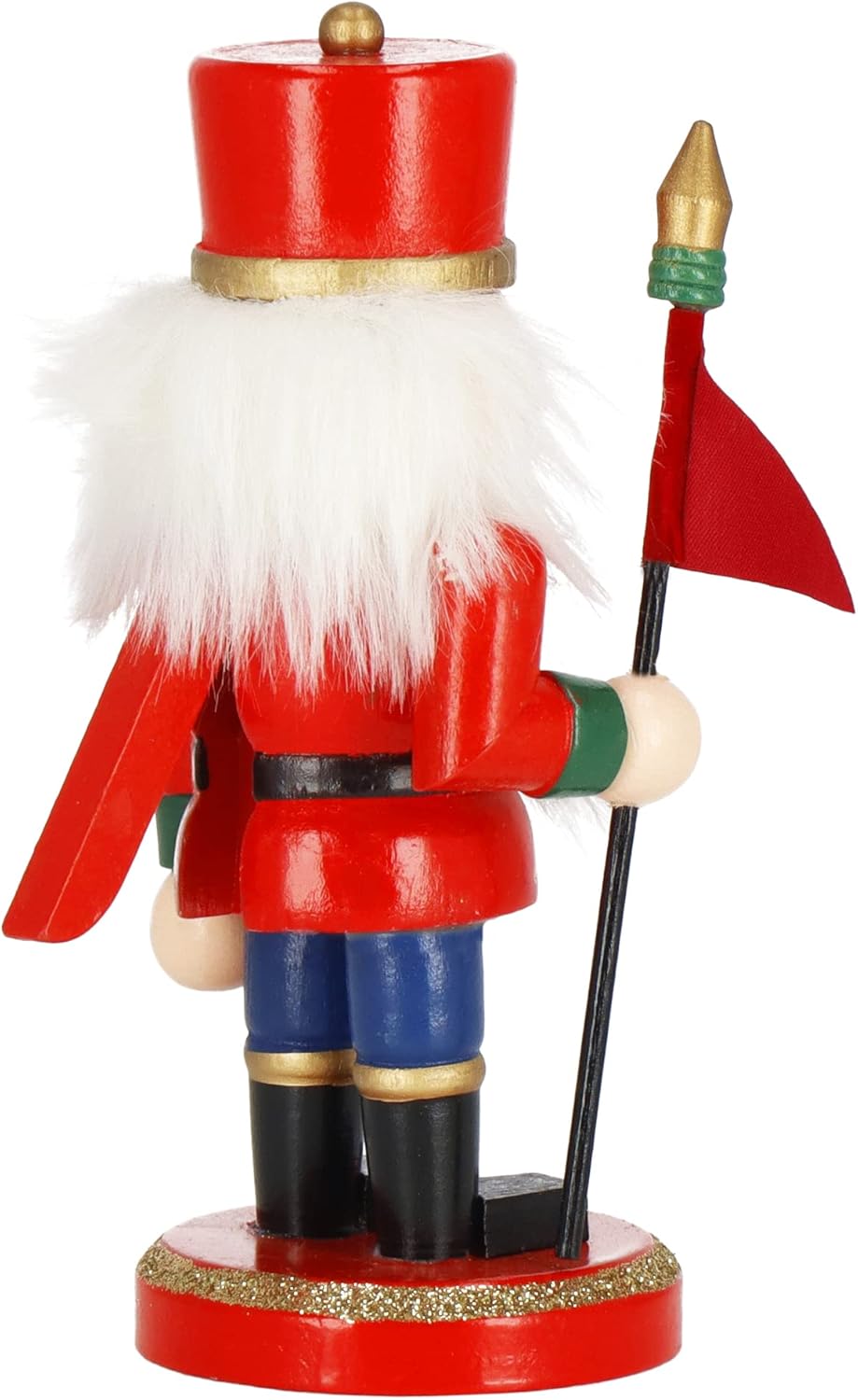 SPRINGOS Dekofigur Nussknacker Soldat mit Fahne 15 cm Weihnachtsdekoration Holzfigur Rot, Soldat Fah