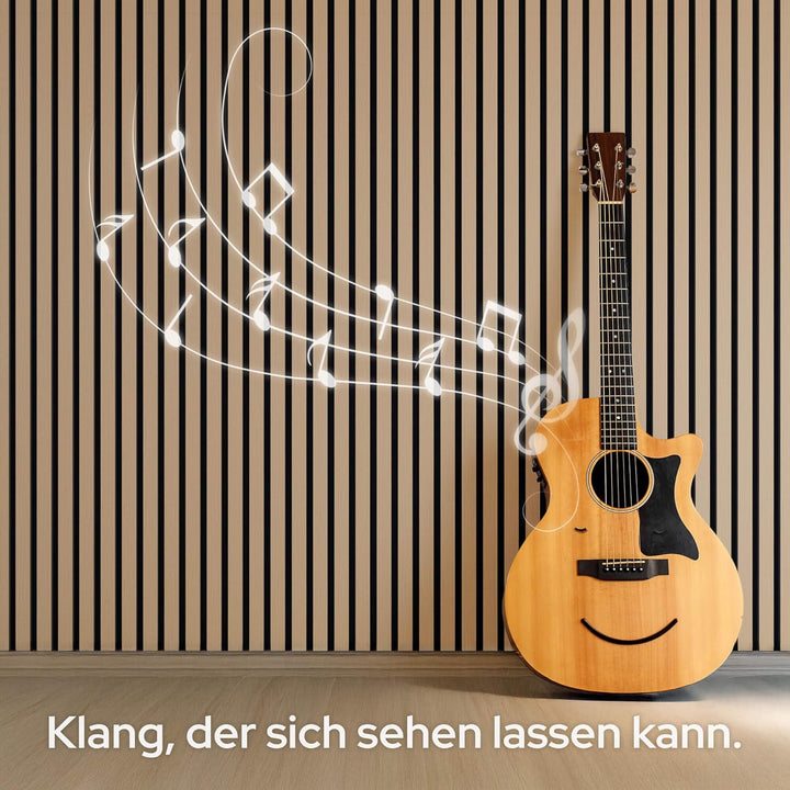 Arebos Akustikpaneele 120x60 cm | Lamellenwand in Holzoptik für Wand & Decke | modernes Wandpaneel m