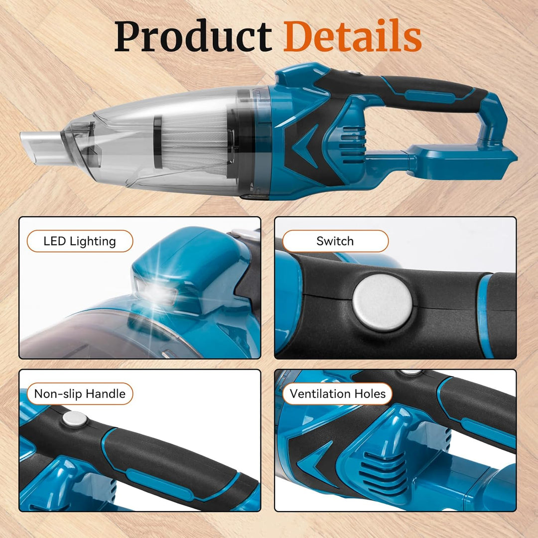 4-in-1 Akku Staubsauger für Makita 18V, Multifunktionaler Handstaubsauger mit 10000Pa Saugleistung,