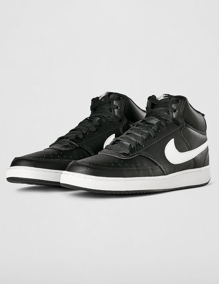 Nike Herren Court Vision Mid Nn Sneaker 38.5 EU Black White Black, 38.5 EU Black White Black