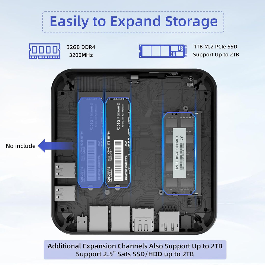 DreamQuest Mini PC Windows 11 Pro 32 GB DDR4 1TB M.2 SSD (max 4TB) Intel N150 (up to 3,6 GHz) Micro
