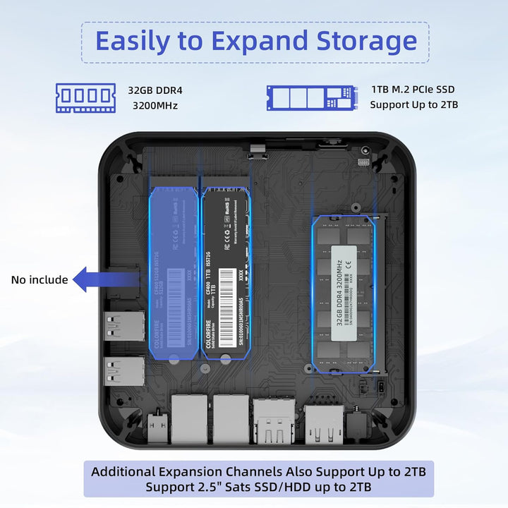 DreamQuest Mini PC Windows 11 Pro 32 GB DDR4 1TB M.2 SSD (max 4TB) Intel N150 (up to 3,6 GHz) Micro