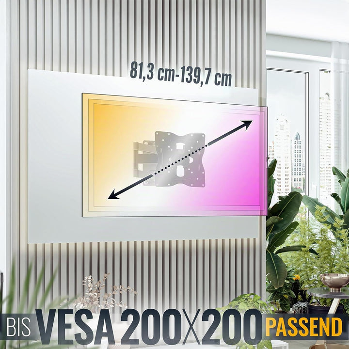 RICOO TV Wandhalterung Fernseher Halterung S1022 für 32-55 Zoll schwenkbar neigbar Fernseherhalterun