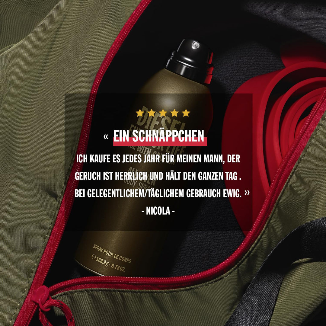 Diesel Fuel For Life, Bodyspray für Männer, Körperspray mit frischem und kraftvollem Duft nach Laven
