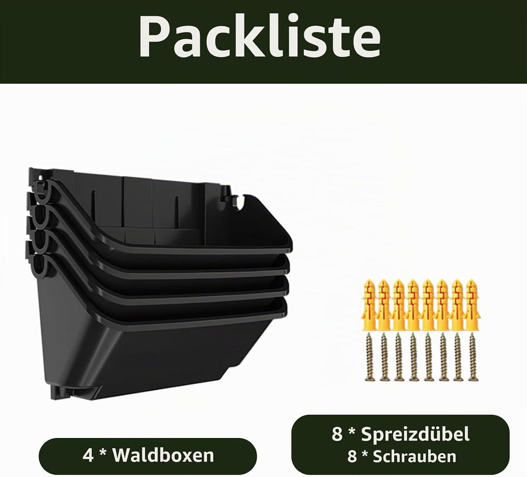 CEIEVER Hängende vertikale Wand Pflanze, Vertikaler Garten Pflanzenwand mit 4 Taschen Wandmontierter