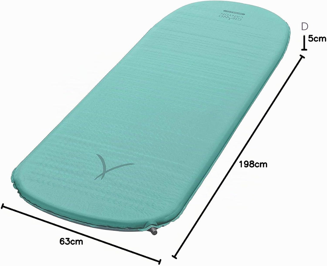Grand Canyon Hattan 5.0 L - Selbstaufblasende Isomatte, Camping-Matte - 198x63x5,0cm - Meadowbrook (