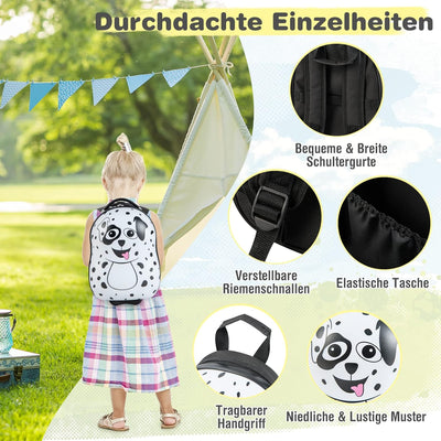 COSTWAY 2tlg Kinderkoffer + Rucksack, Kindertrolley aus Kunststoff, Kindergepäck, Kinder Kofferset H