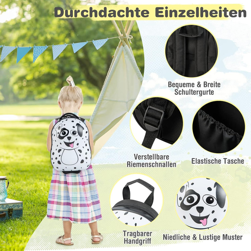 COSTWAY 2tlg Kinderkoffer + Rucksack, Kindertrolley aus Kunststoff, Kindergepäck, Kinder Kofferset H