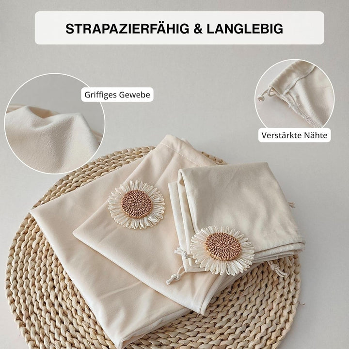 Samtweiche Staubschutzbeutel für Handtaschen, 3er Set Stoffbeutel | Aufbewahrungsbeutel mit Baumwoll