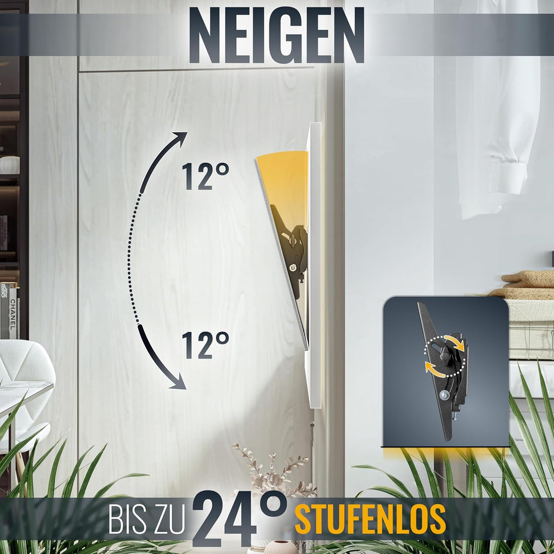 RICOO Monitor TV Wandhalterung Flach Ultra Slim Neigbar für 23-42 Zoll, Universal TV Halterung N2122