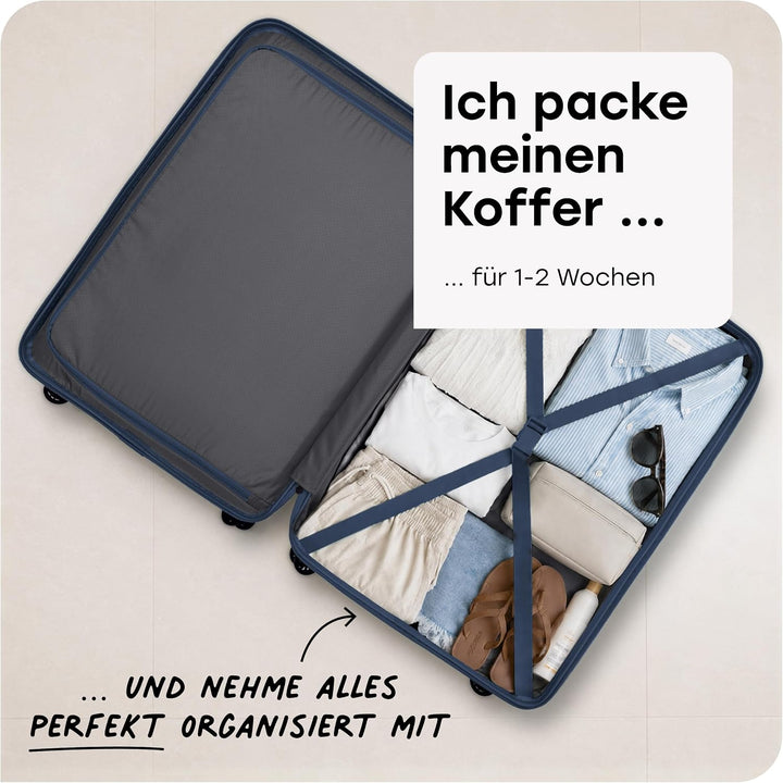 Travelite 4-Rad Hartschalenkoffer mittelgross 65 Liter, Gepäck Serie Bali: ABS Hartschalen Trolley m