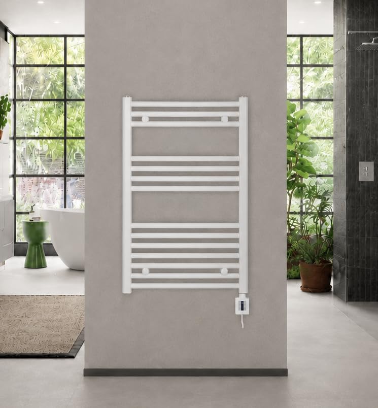 anapont elektrischer Badheizkörper 775x500 weiss gerade | Timer-Funktion, Made in Germany, optionale