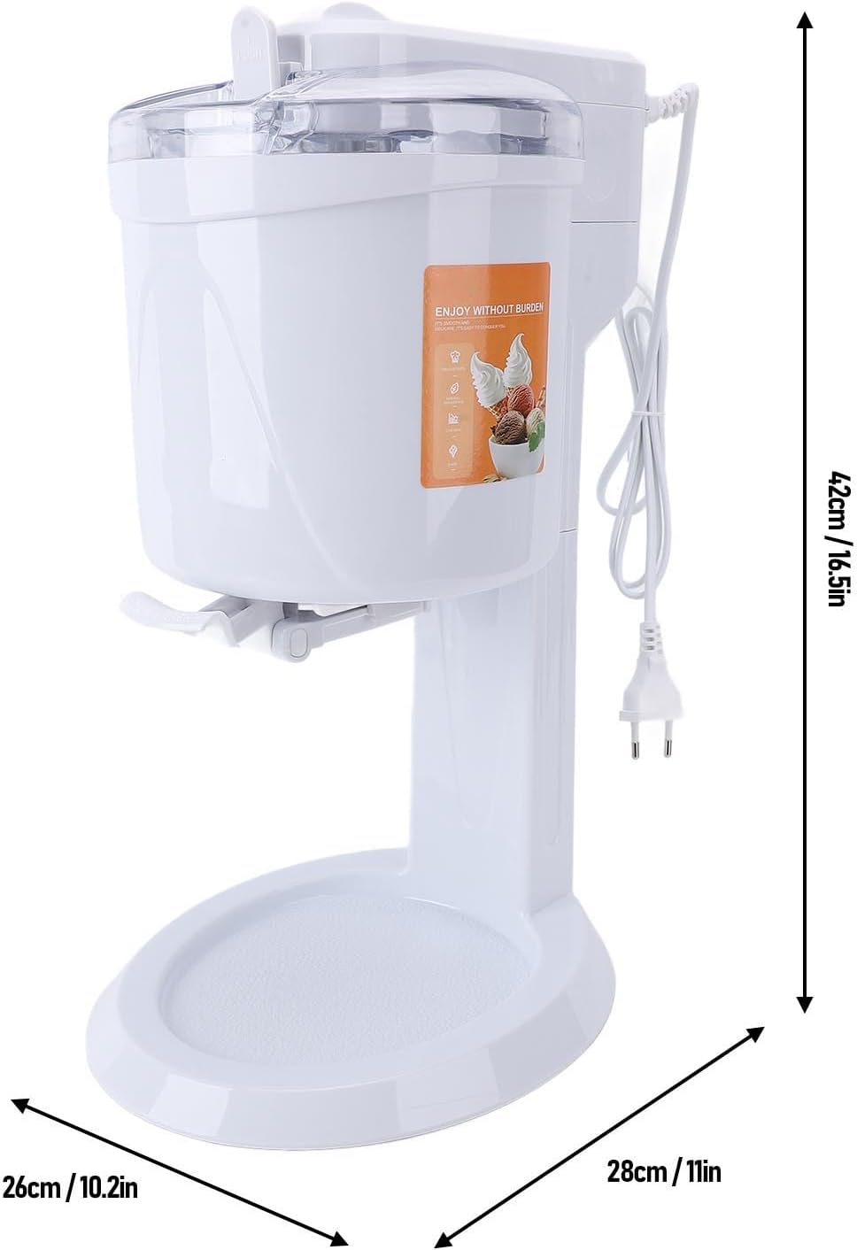 Elektrische Eismaschine, Automatische Eismaschine Gefrorener Joghurtmaschine, 1l -Kapazität, für Hei