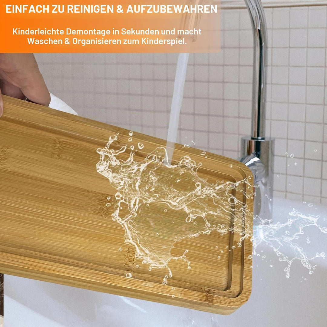 Tofupresse, grosse Bambus-Tofu presse mit Tofu-Sieb, Abtropfschale und Seihtuch, BPA-frei, leicht zu