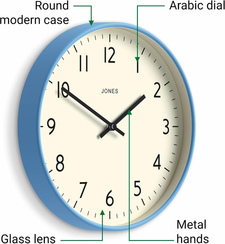 JONES CLOCKS® Studio Runde Wanduhr – Runde Uhr – Moderne Uhr – Designer Wand Uhren – Küchenuhr – Woh