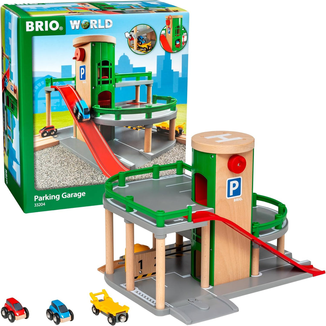 BRIO World 33204 - Parkhaus, Strassen & Schienen - Eisenbahnzubehör für die BRIO Holzeisenbahn - Emp